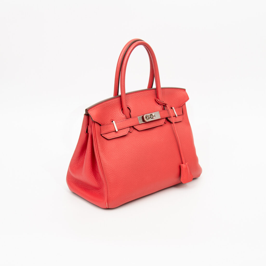Hermès bag Birkin 30 Retourne Taurillon Clemence Rouge Pivoine 2014