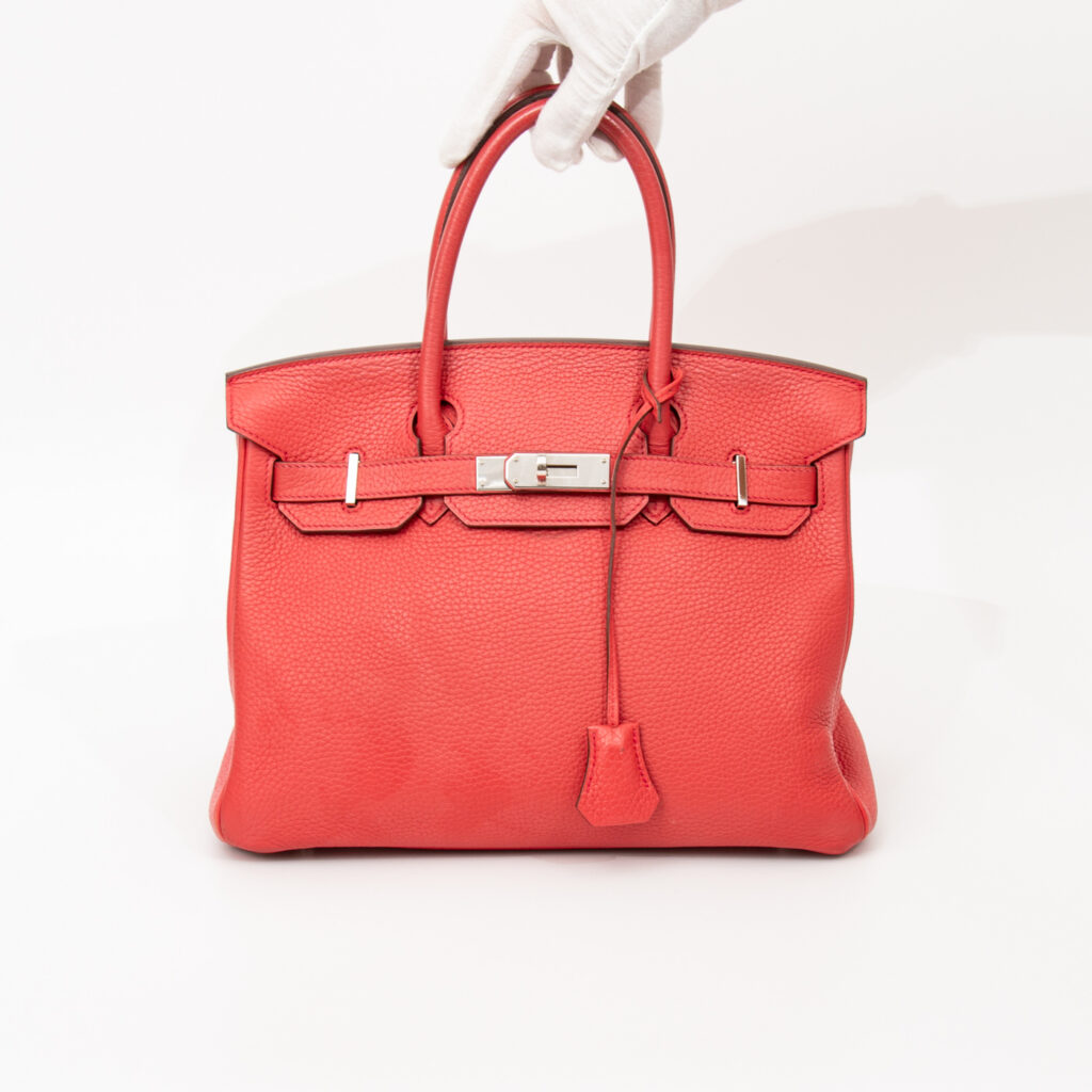 Hermès bag Birkin 30 Retourne Taurillon Clemence Rouge Pivoine 2014