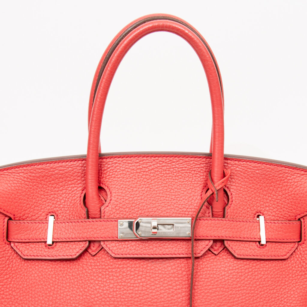 Hermès bag Birkin 30 Retourne Taurillon Clemence Rouge Pivoine 2014