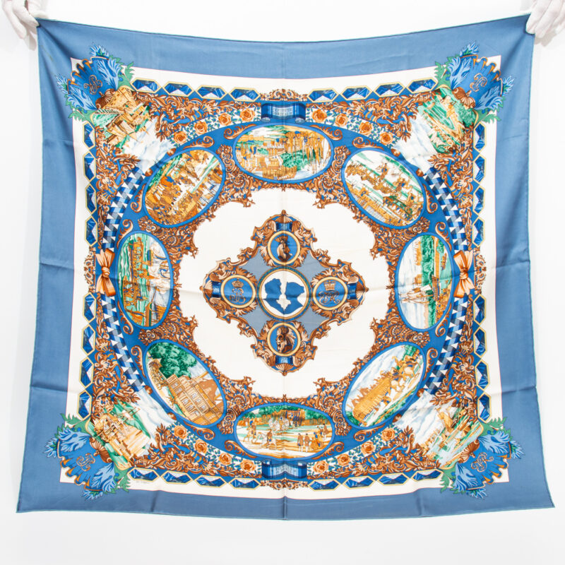 Hermès Tuch Seide Carré 90 L Entente Cordiale Blau – Bild 1