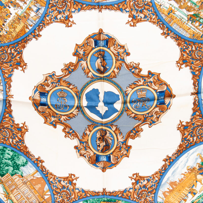 Hermès Tuch Seide Carré 90 L Entente Cordiale Blau – Bild 2