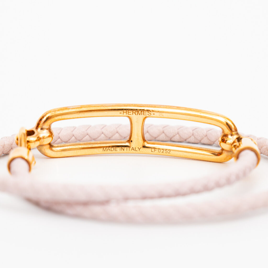 Hermès Schmuck Louris Double Tour Armband Leder Gold