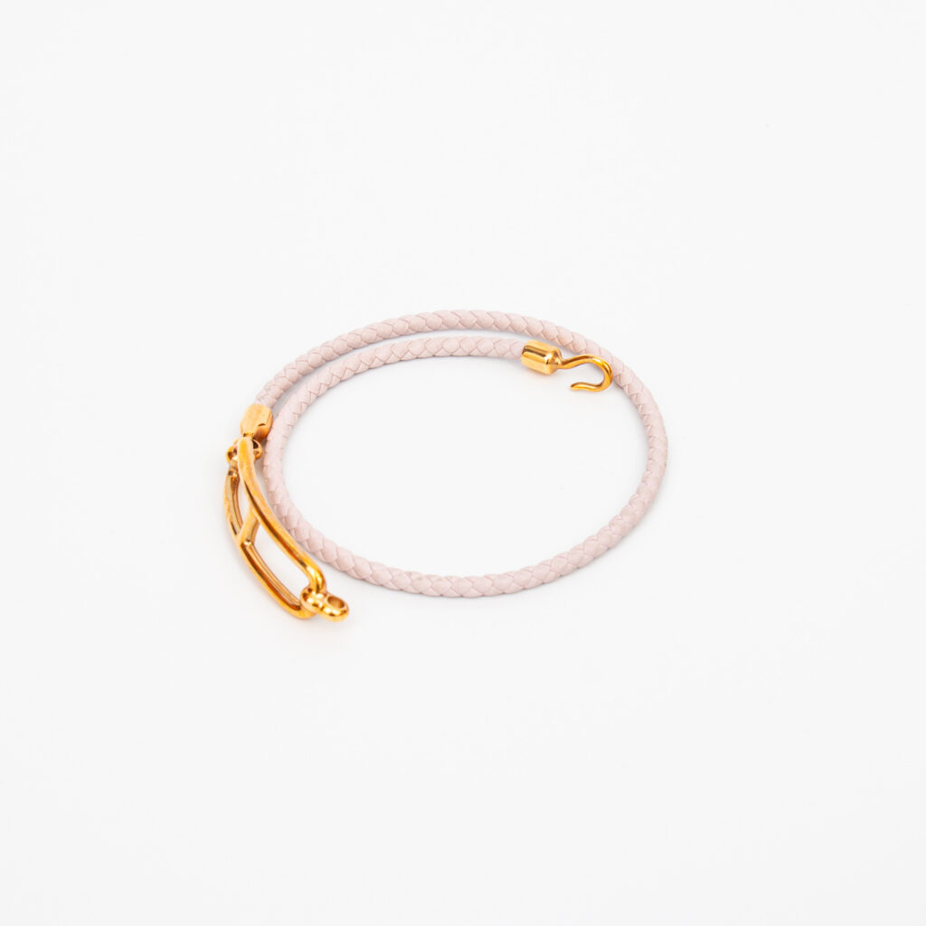 Hermès Schmuck Louris Double Tour Armband Leder Gold