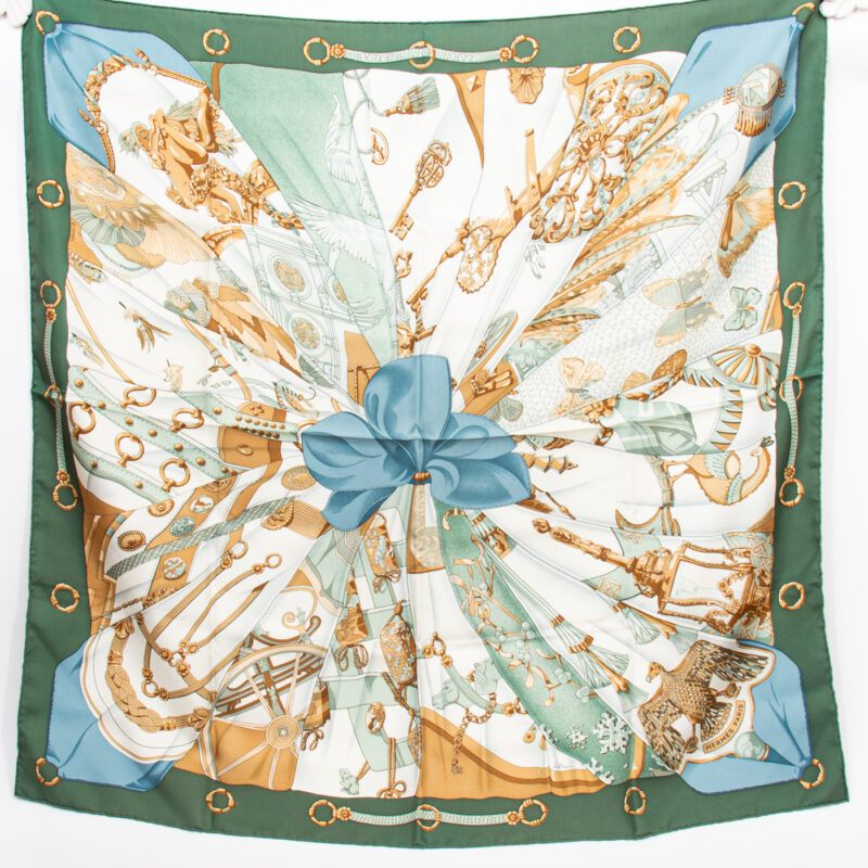 Hermès Tuch Seide Carré 90 Soleil De Soie Grün – Bild 1