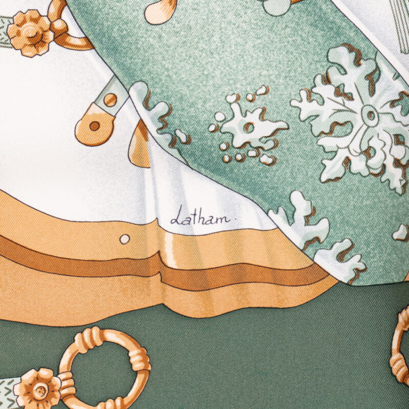 Hermès Tuch Seide Carré 90 Soleil De Soie Grün – Bild 3