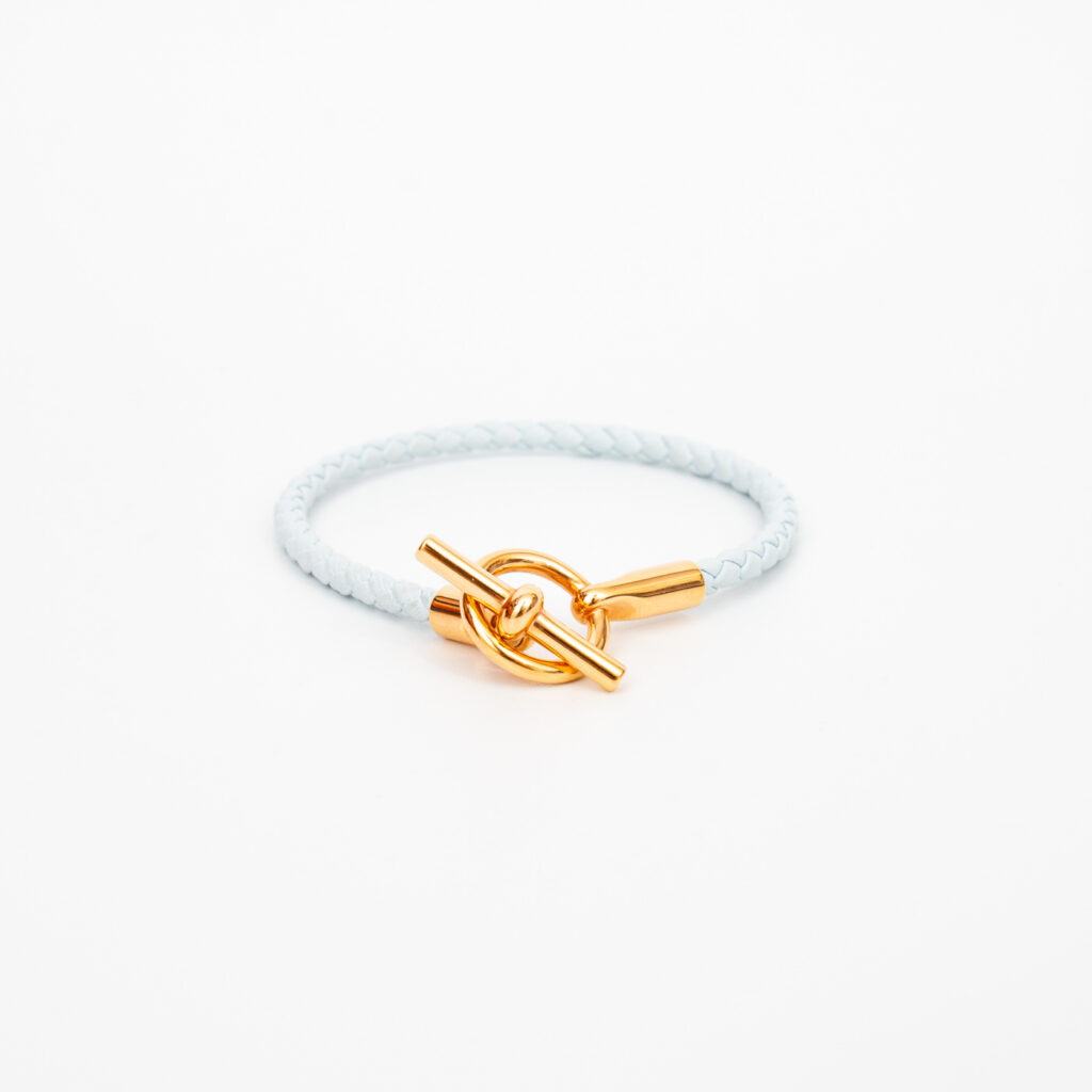 Hermès Armband Glenan Leder Blau