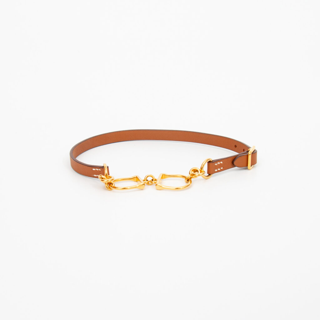 Hermès Armband Etrier Dubletour A Leder Braun
