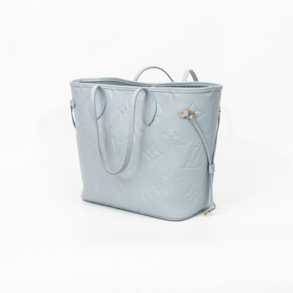 Sac cabas Louis Vuitton Neverfull MM en cuir Empreinte bleu clair