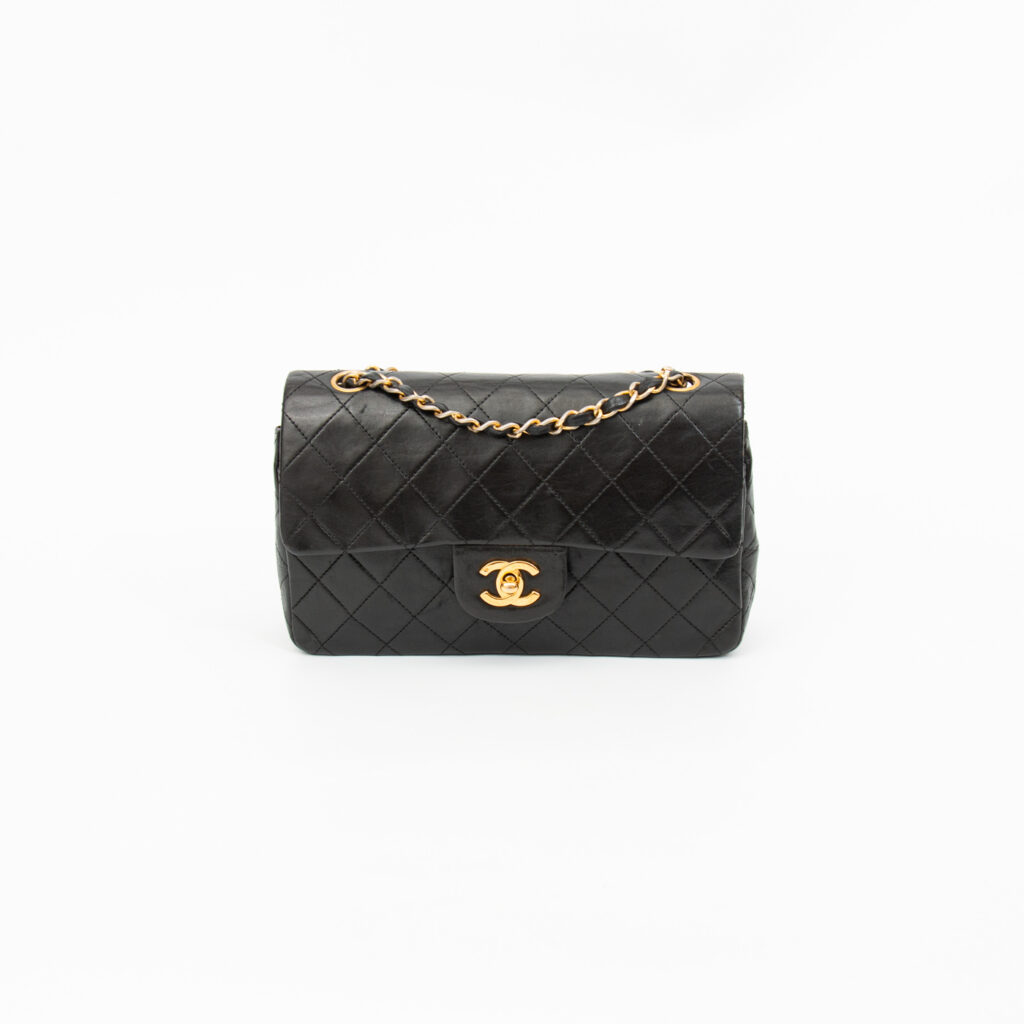 Chanel Tasche Timeless Double Flap Small Schwarz 1989–1991 1199460