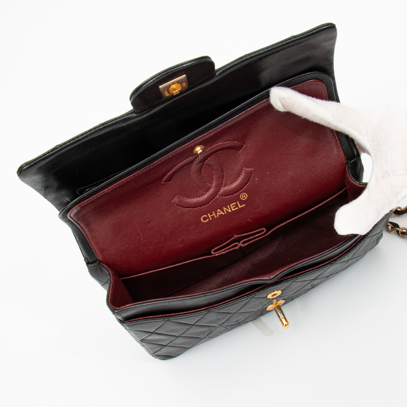 Bolso pequeño Chanel Timeless Double Flap negro 1989–1991 1199460 – Imagen 10