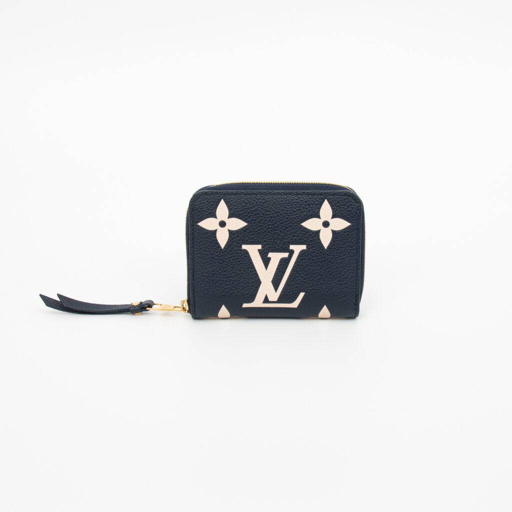 Louis Vuitton Zippy Coin Geldbörse in Empreinte Embossed Leder Navy Blau