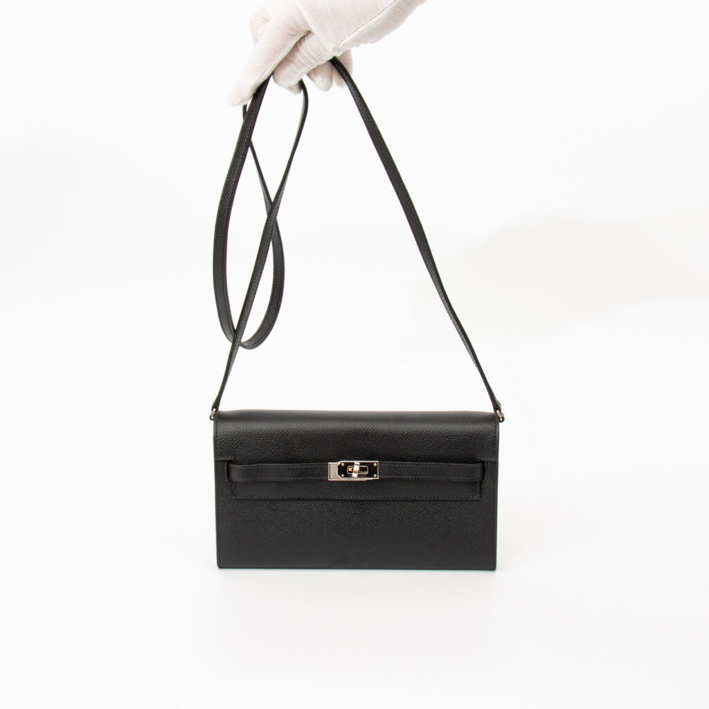 Hermès Kelly Wallet to go Epsom Schwarz Tasche