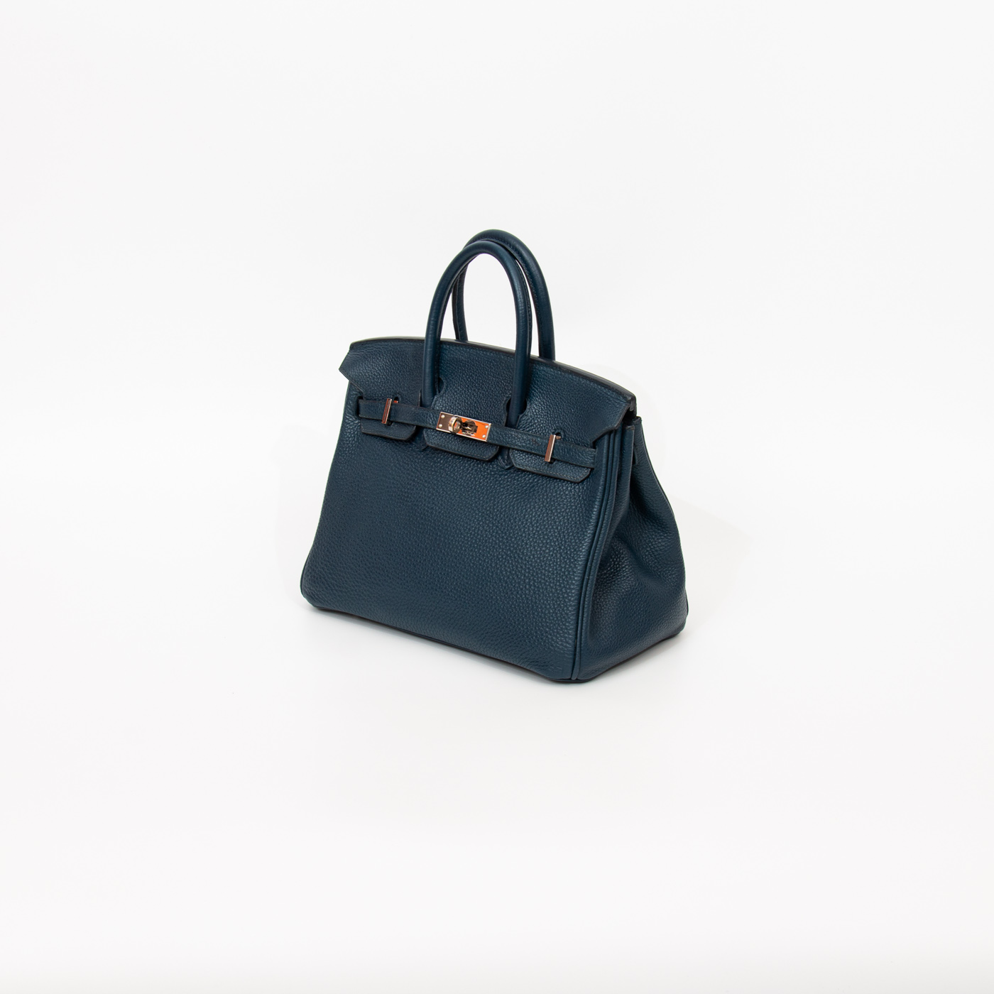 Hermès Handtasche Birkin 25 Retourne Taurillon Clemence Blau Mit Silberner Hardware 2008 – Bild 2