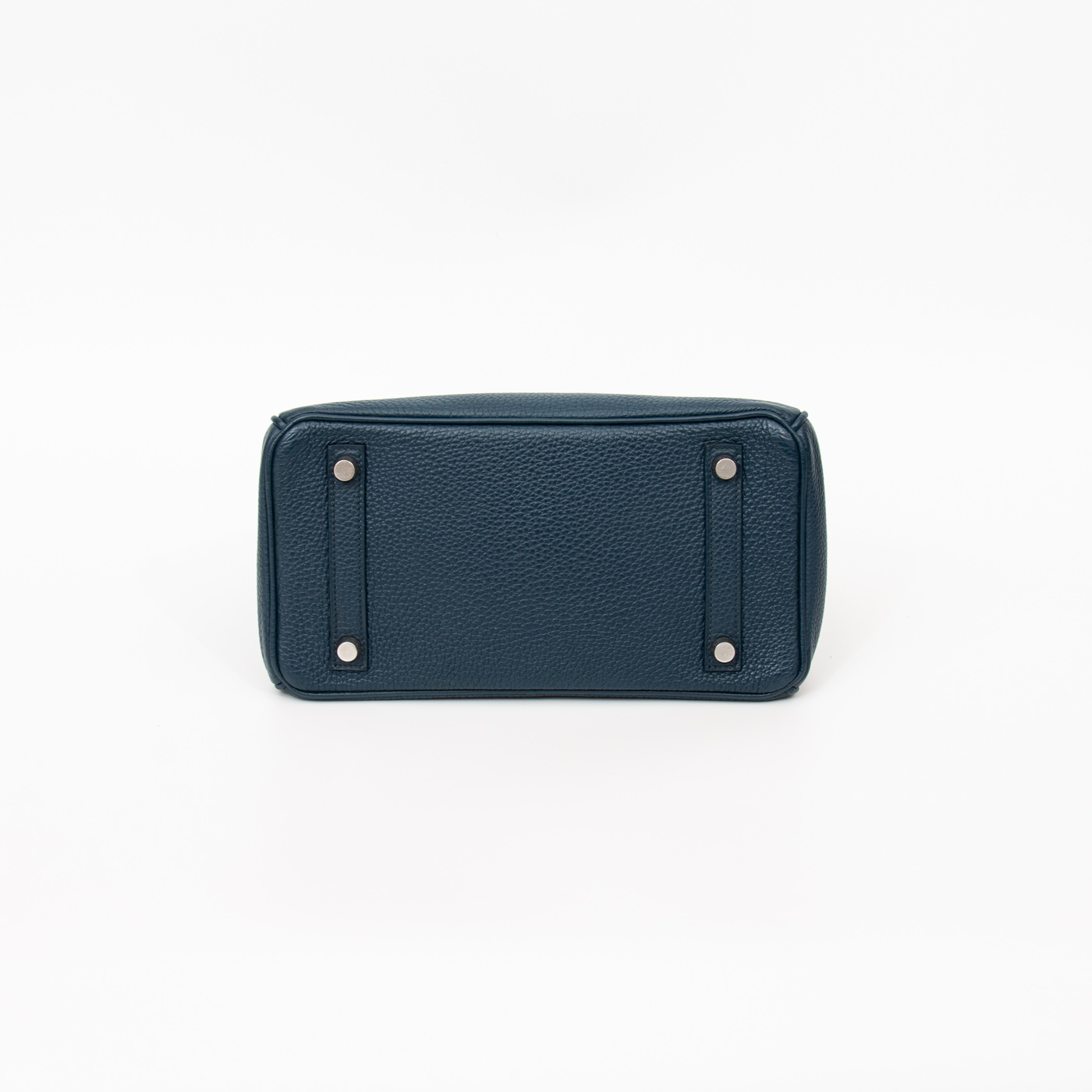 Hermès Handtasche Birkin 25 Retourne Taurillon Clemence Blau Mit Silberner Hardware 2008 – Bild 5