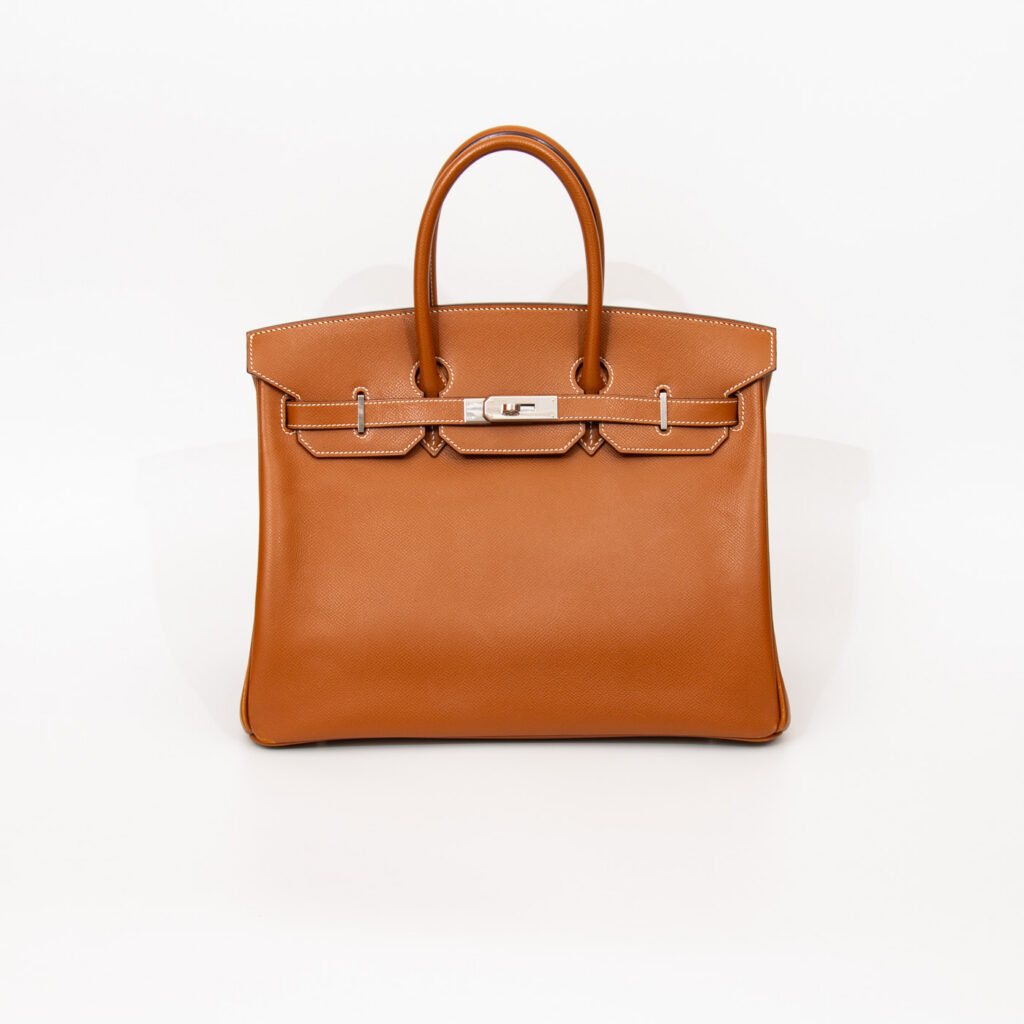 Hermès Handtasche Birkin 35 Veau Epsom Leder Gold mit Palladium Hardware 2006