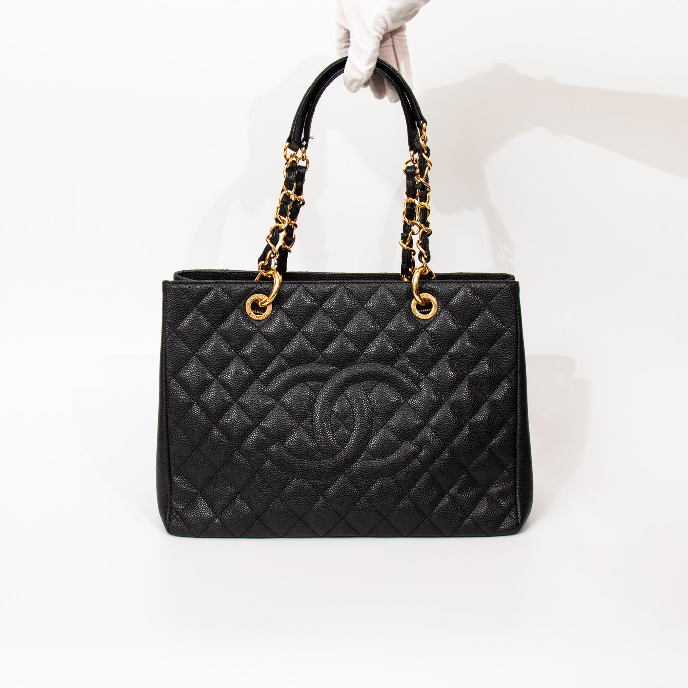 Chanel Shopper Gst Caviar-Leder Schwarz mit goldener Hardware 2012–2013 17721786 – Bild 6