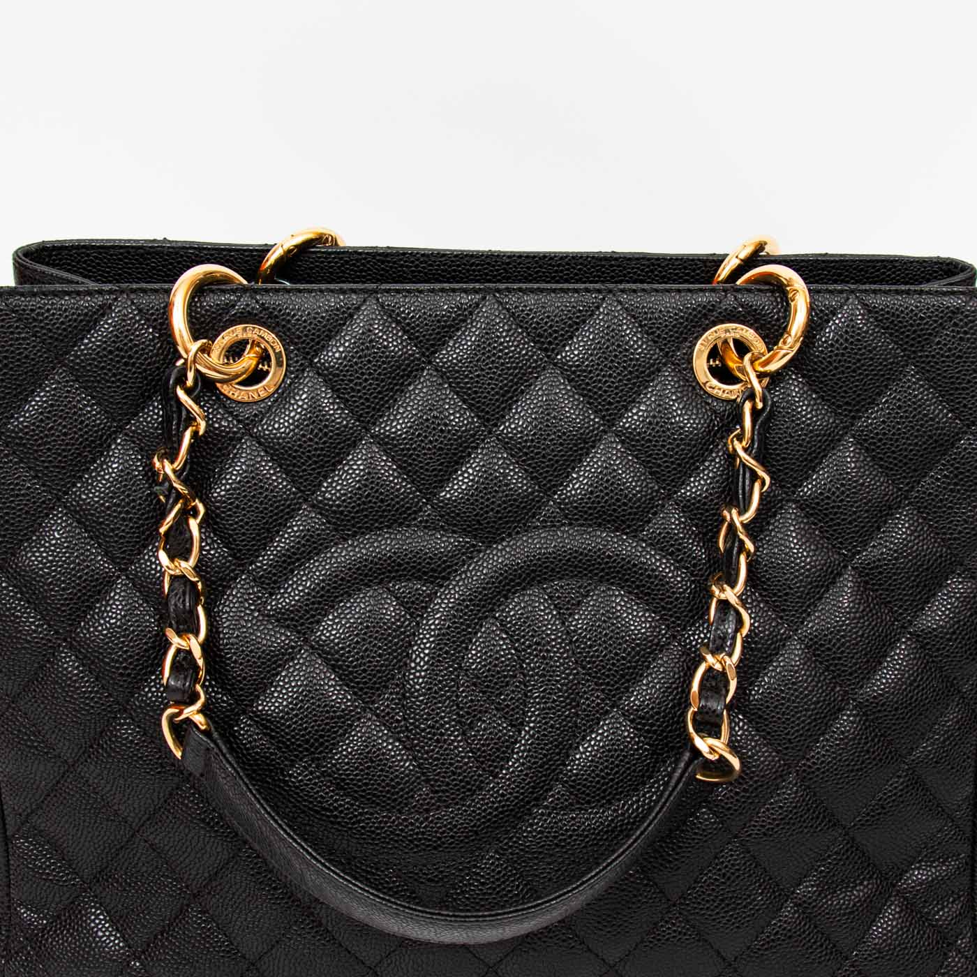 Chanel Shopper Gst Caviar-Leder Schwarz mit goldener Hardware 2012–2013 17721786 – Bild 7