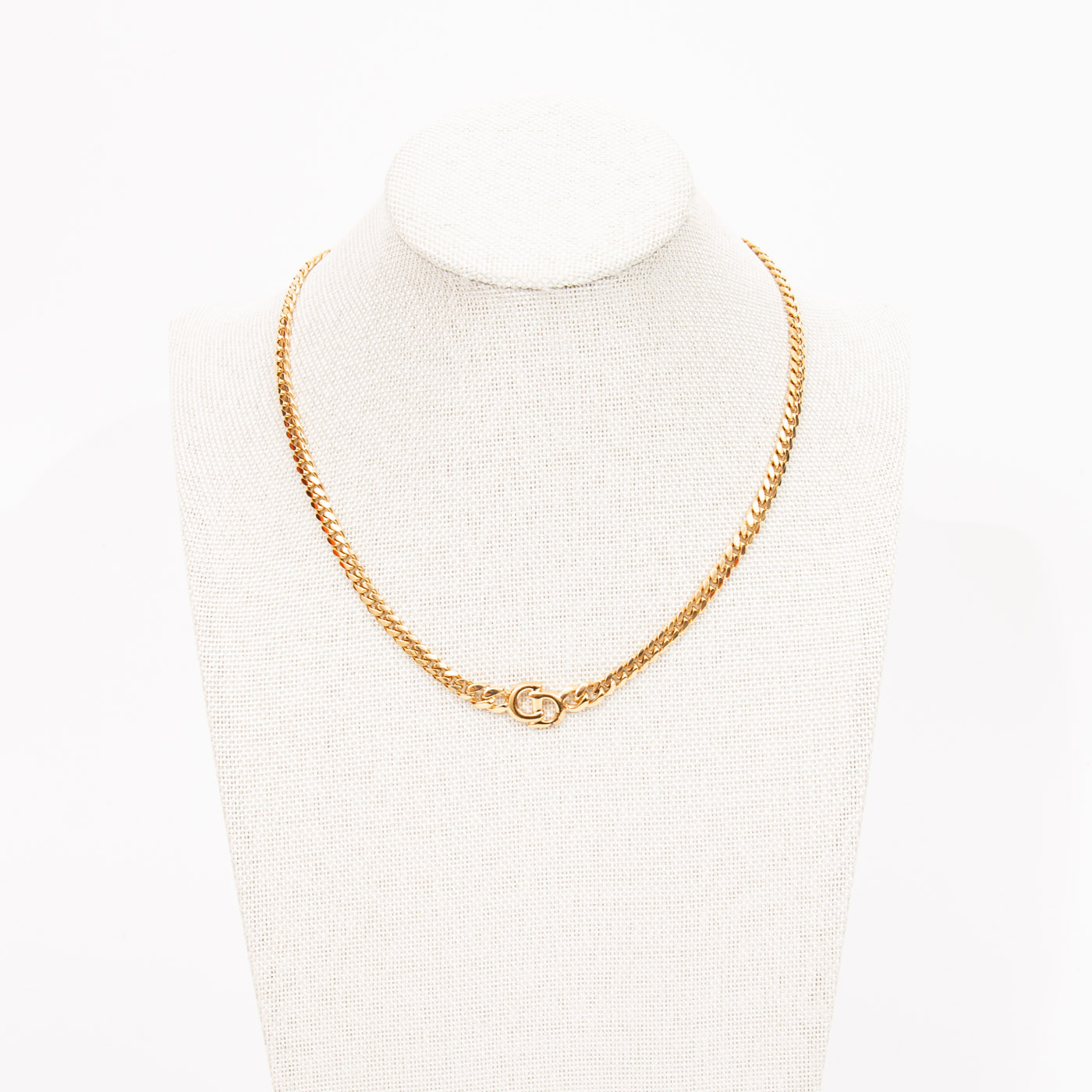 Collier Christian Dior CD doré vintage large 44 cm – Image 2
