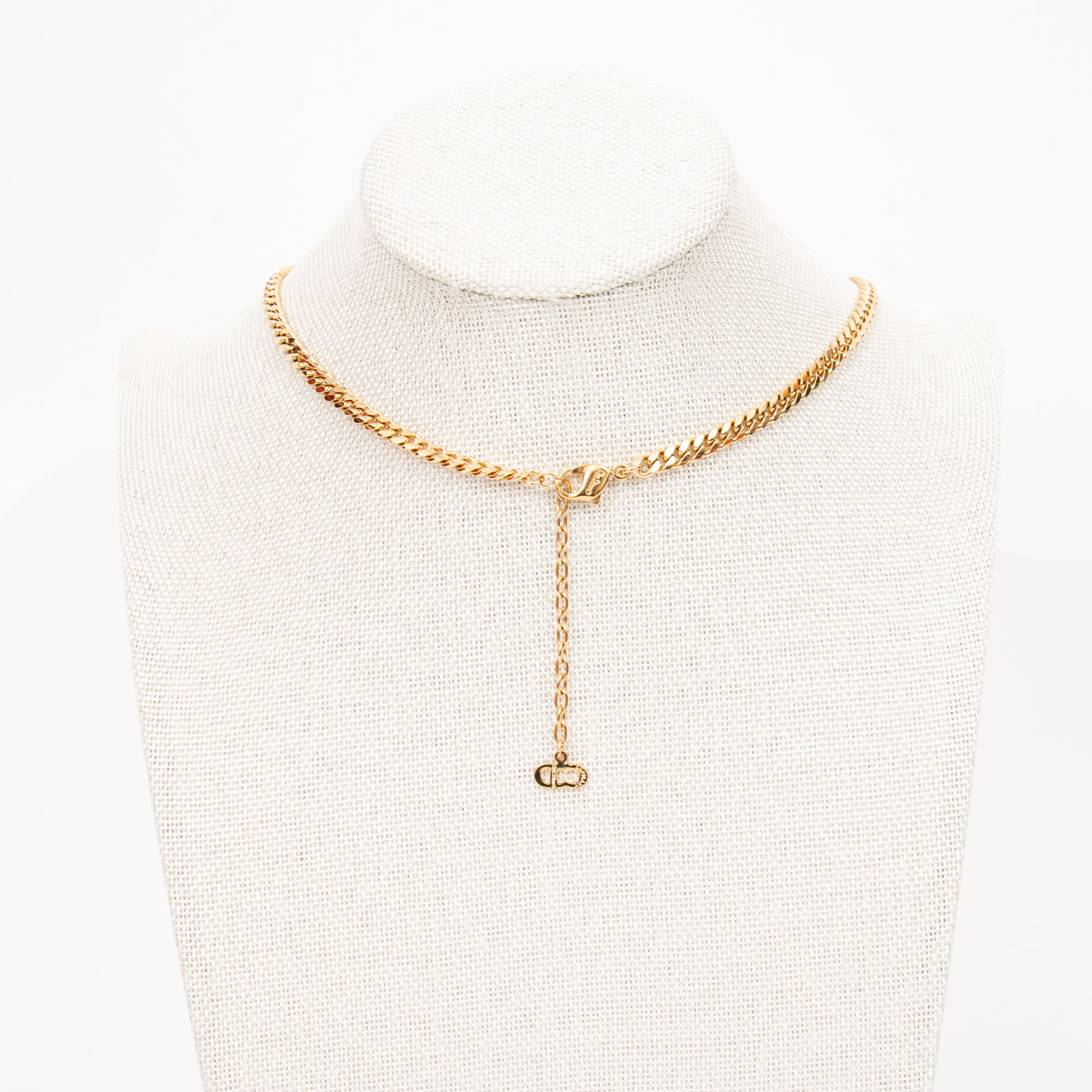 Collier Christian Dior CD doré vintage large 44 cm – Image 3