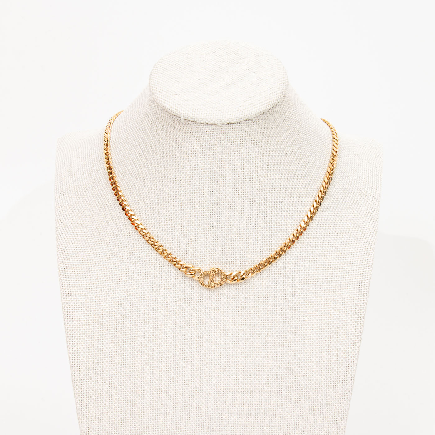 Collier Christian Dior CD doré vintage large 44 cm – Image 4