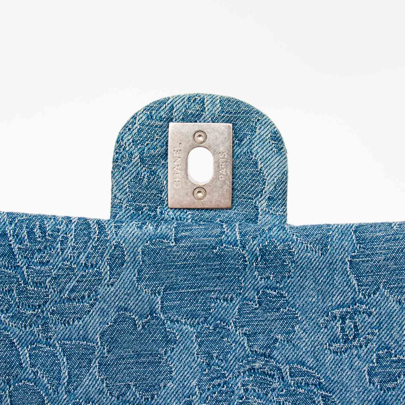 Chanel Single Flap Denim Blue Bag with Silver Hardware NX8X44H8 – Image 10