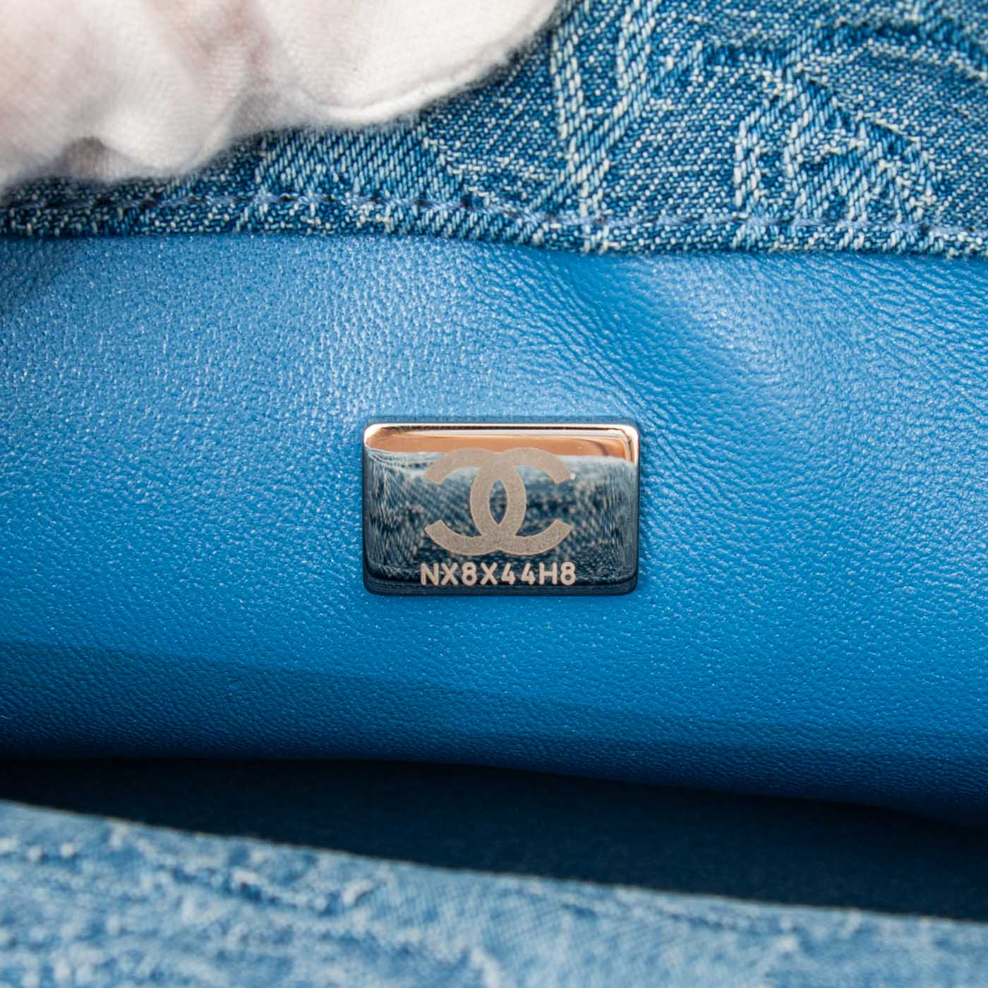 Chanel Single Flap Denim Blue Bag with Silver Hardware NX8X44H8 – Image 12