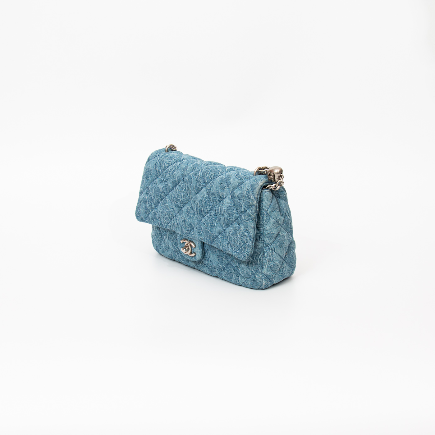 Chanel Single Flap Denim Blue Bag with Silver Hardware NX8X44H8 – Image 3