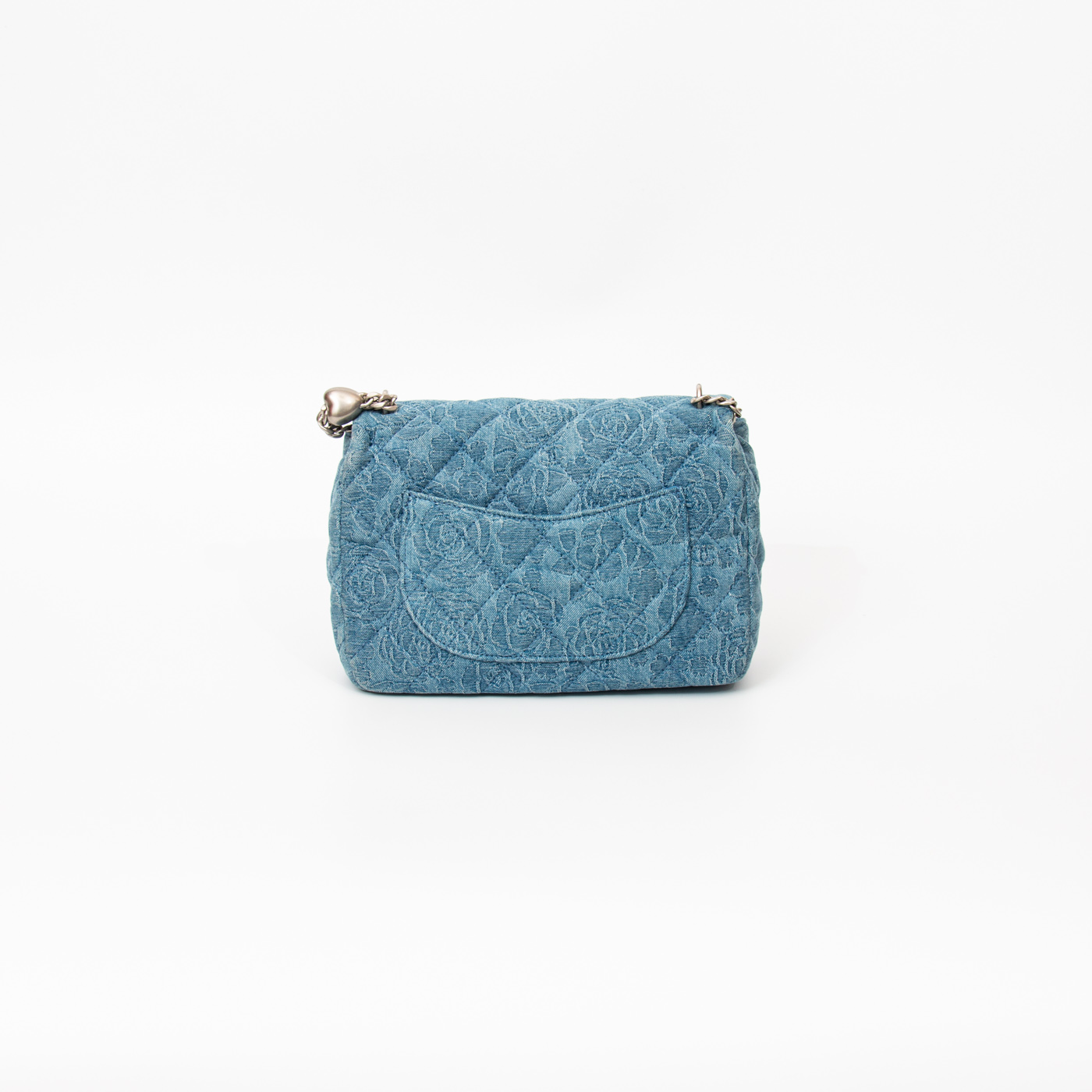 Chanel Single Flap Denim Blue Bag with Silver Hardware NX8X44H8 – Image 4