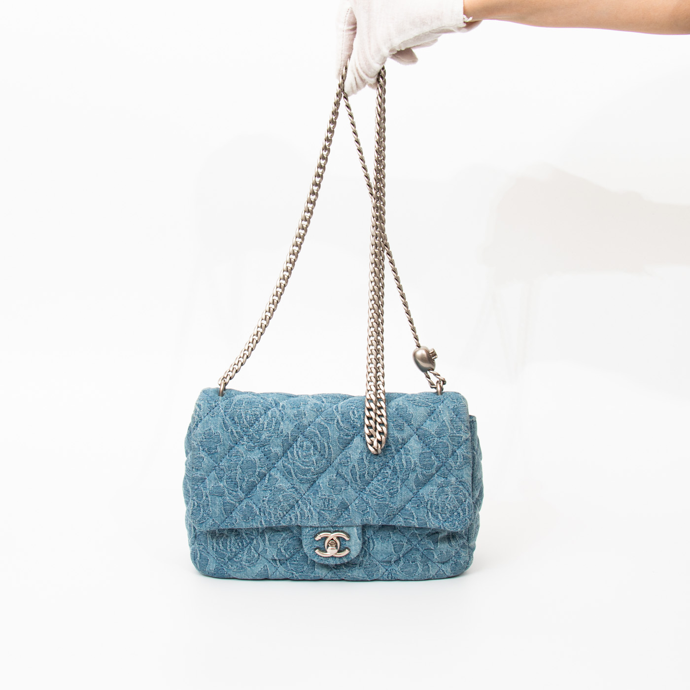 Chanel Single Flap Denim Blue Bag with Silver Hardware NX8X44H8 – Image 6