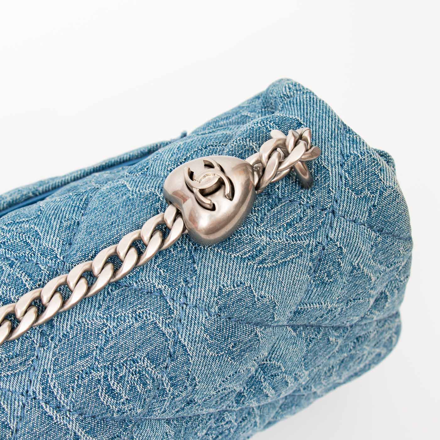 Chanel Single Flap Denim Blue Bag with Silver Hardware NX8X44H8 – Image 8