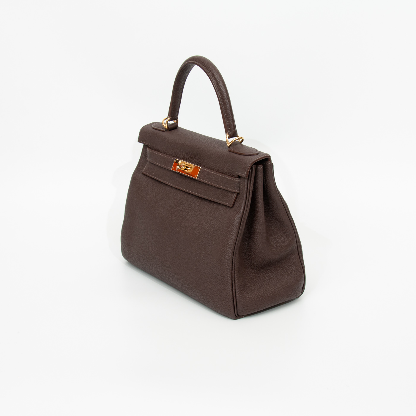 Hermès Kelly 28 Retourné Togo Leder in Chocoloate – Bild 2