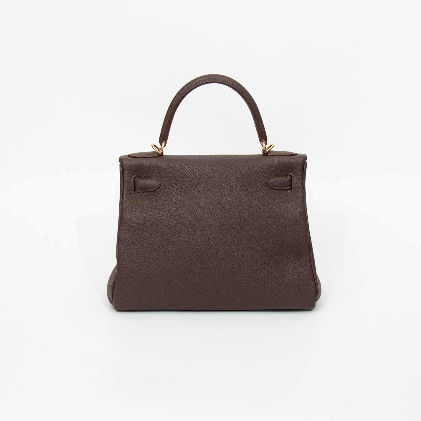 Hermès Kelly 28 Retourné Togo Leder in Chocoloate – Bild 4