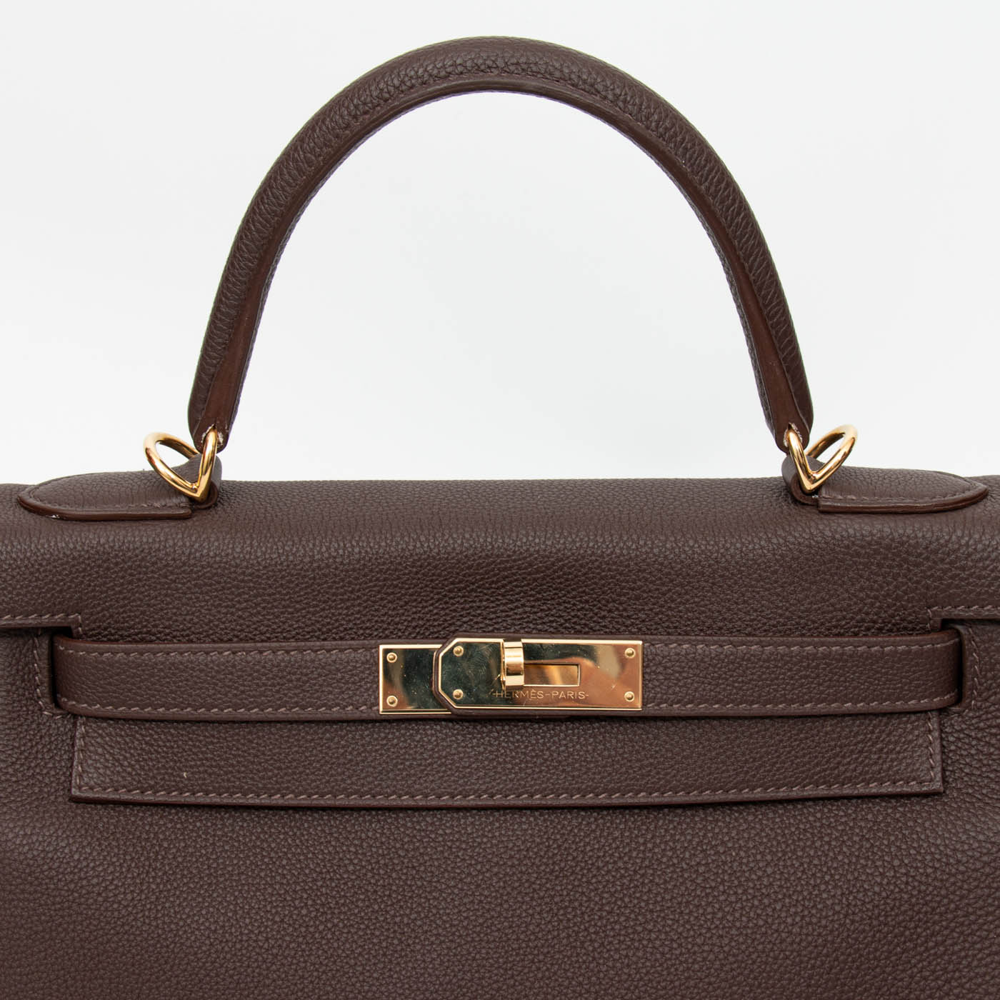 Hermès Kelly 28 Retourné Togo Leder in Chocoloate – Bild 7
