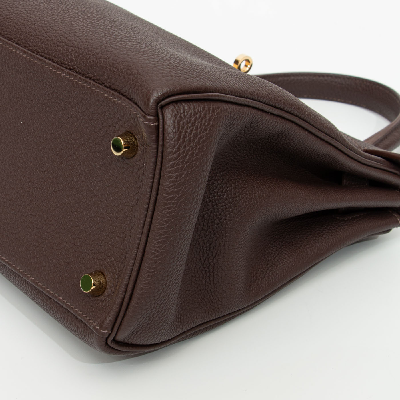 Hermès Kelly 28 Retourné Togo Leder in Chocoloate – Bild 8