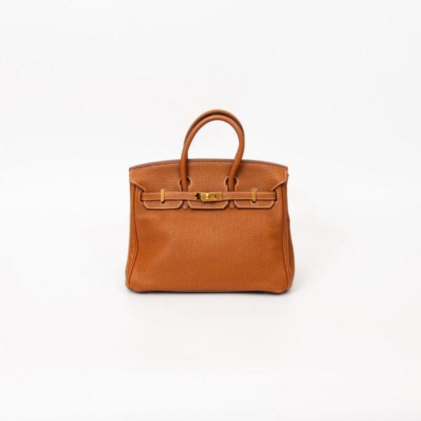 Hermès Birkin 25 Retourne Togo handbag in gold leather with gold hardware, 2012