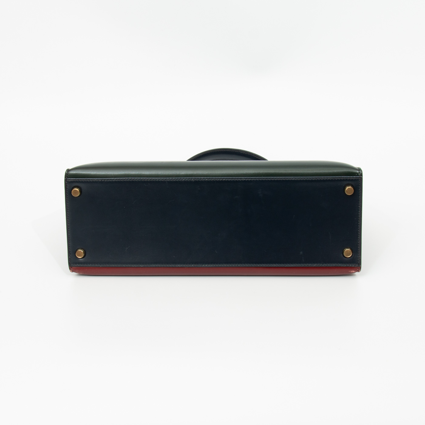 Hermès Kelly 32 Tricolor Box handbag in red calf leather with gold hardware, 1982 – Image 5