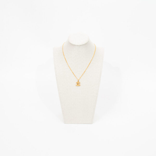 Collier Chanel Vintage Coco Mark, pendentif CC plaqué or, 41 cm