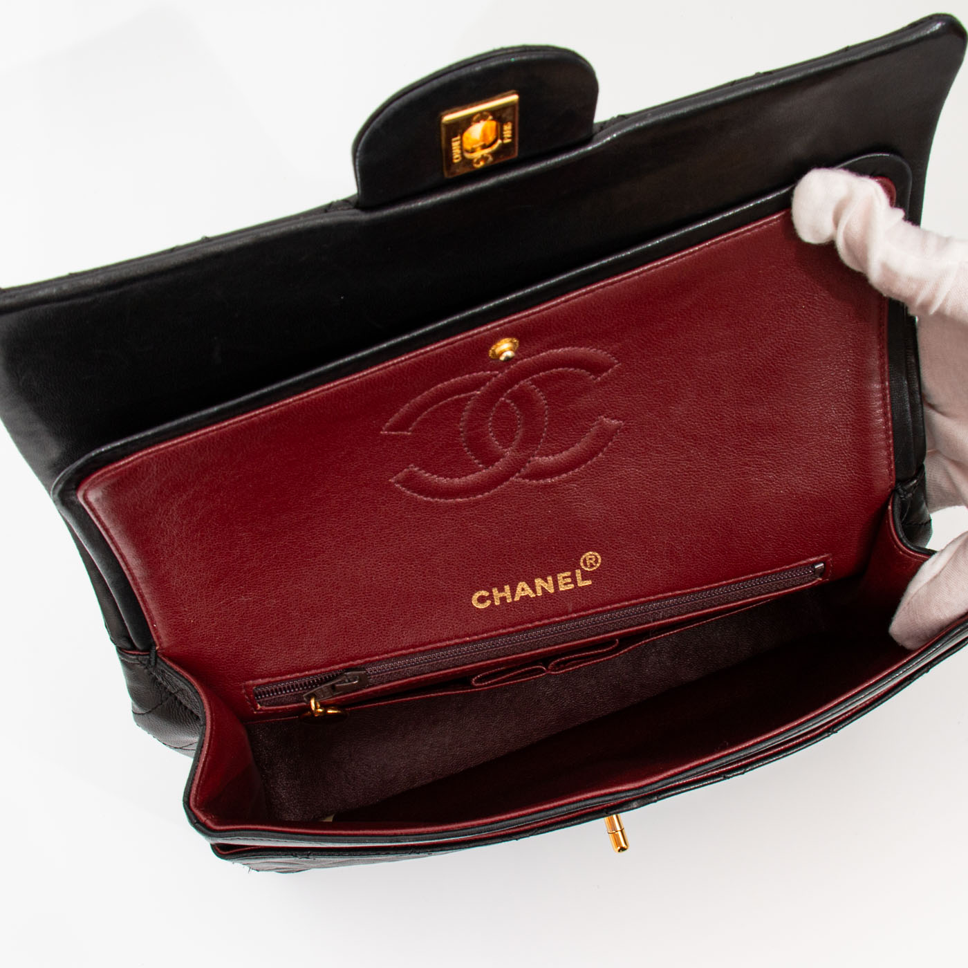 Sac Chanel Double Flap Square Vintage Noir 1989–1991 1419748 – Image 10