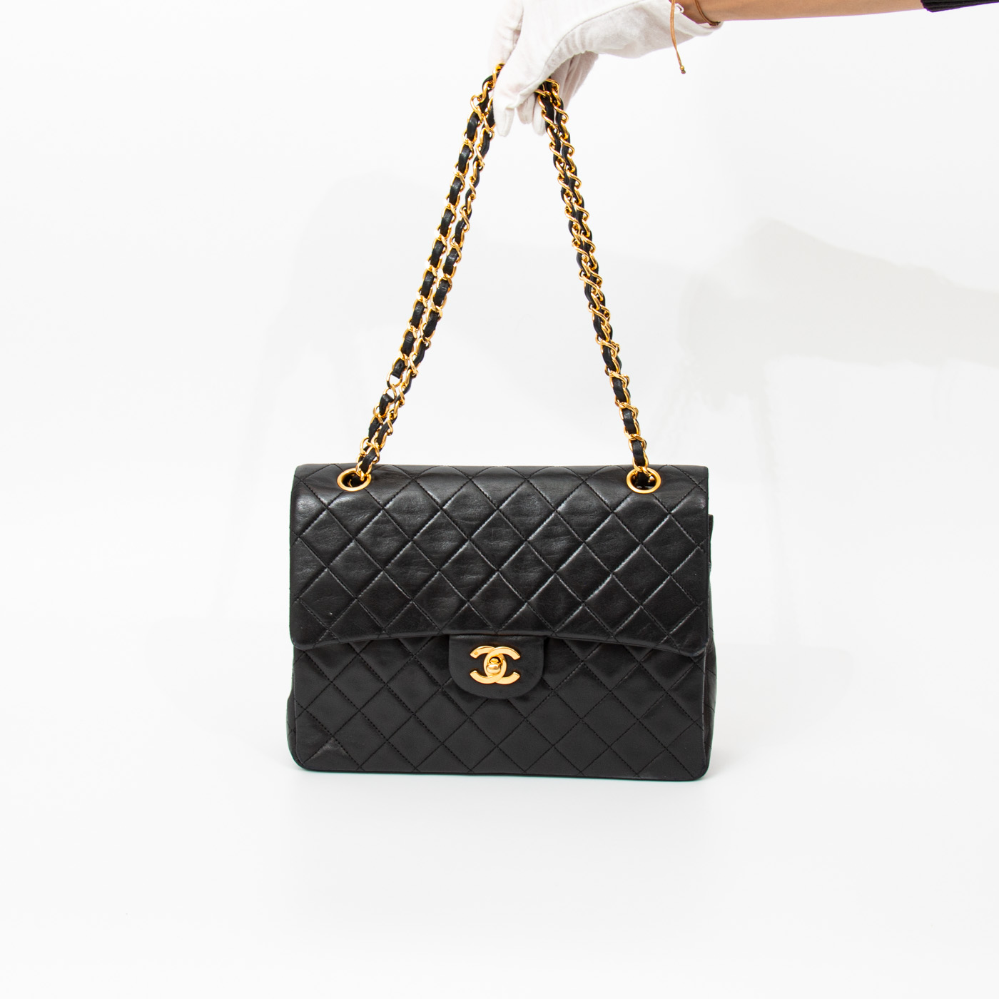 Sac Chanel Double Flap Square Vintage Noir 1989–1991 1419748 – Image 6