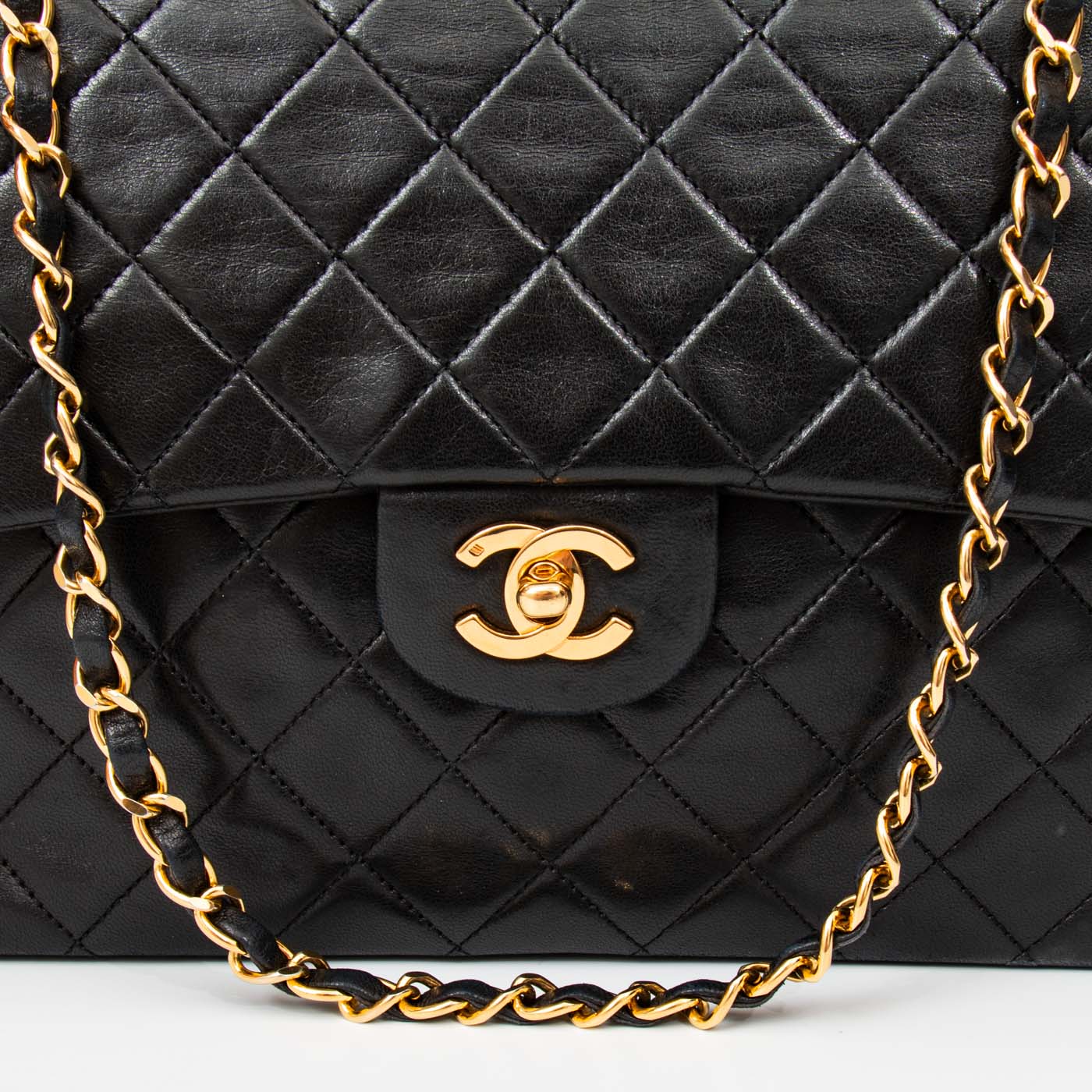 Sac Chanel Double Flap Square Vintage Noir 1989–1991 1419748 – Image 7