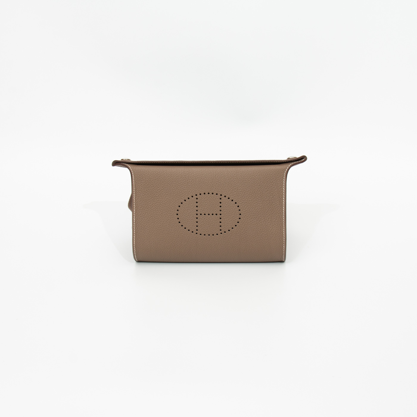 Sac messager Hermès Videpoches en cuir Togo couleur étoupe