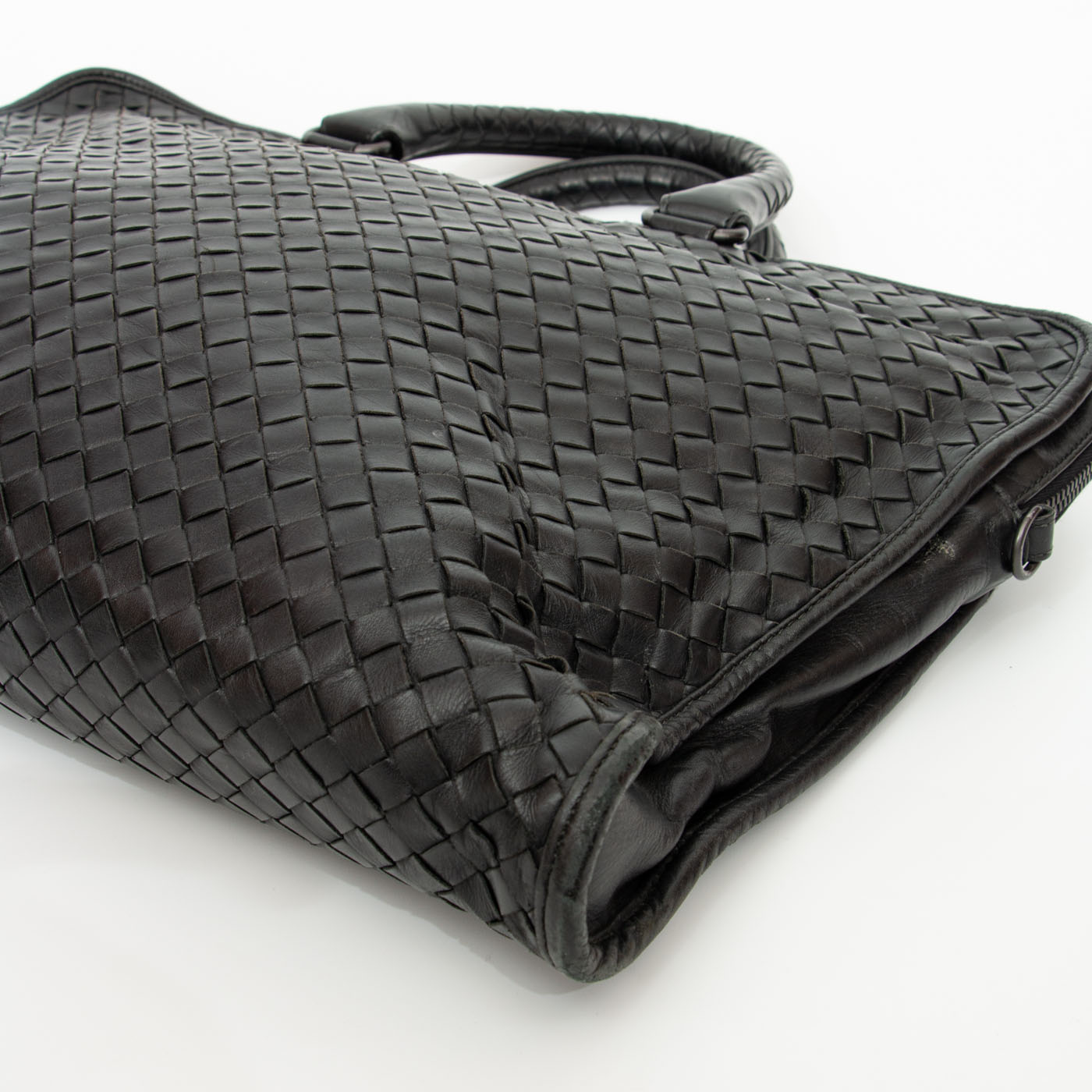 Maletín Bottega Veneta Intrecciato en napa negra – Imagen 7