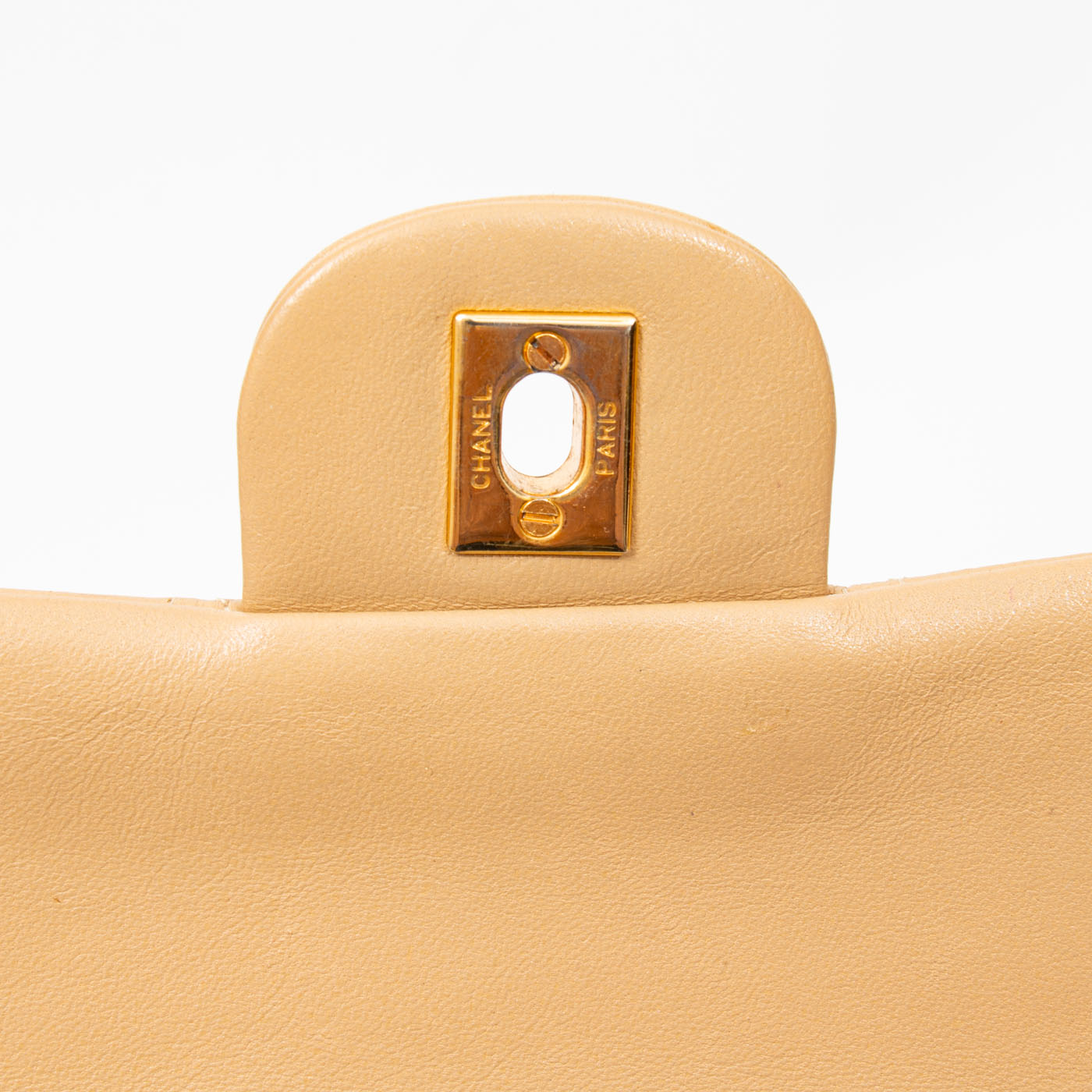 Chanel Tasche Timeless Double Flap Lammleder Beige 1989–1991 1442702 – Bild 10