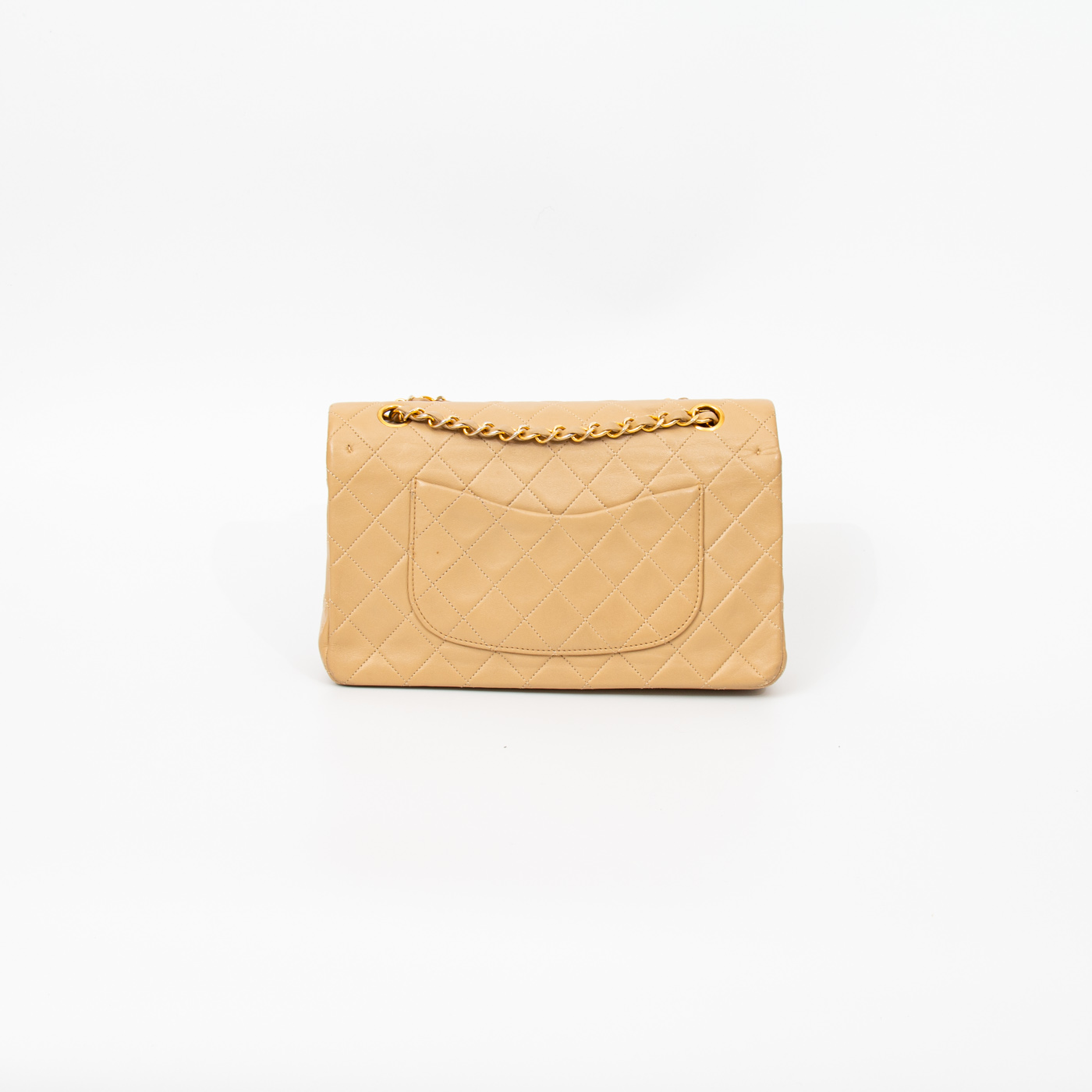 Chanel Tasche Timeless Double Flap Lammleder Beige 1989–1991 1442702 – Bild 4