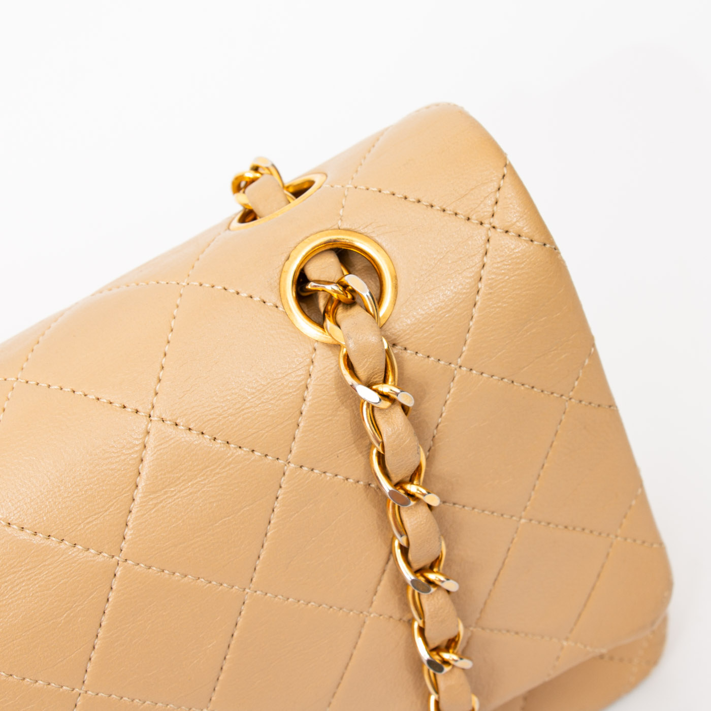 Chanel Tasche Timeless Double Flap Lammleder Beige 1989–1991 1442702 – Bild 8
