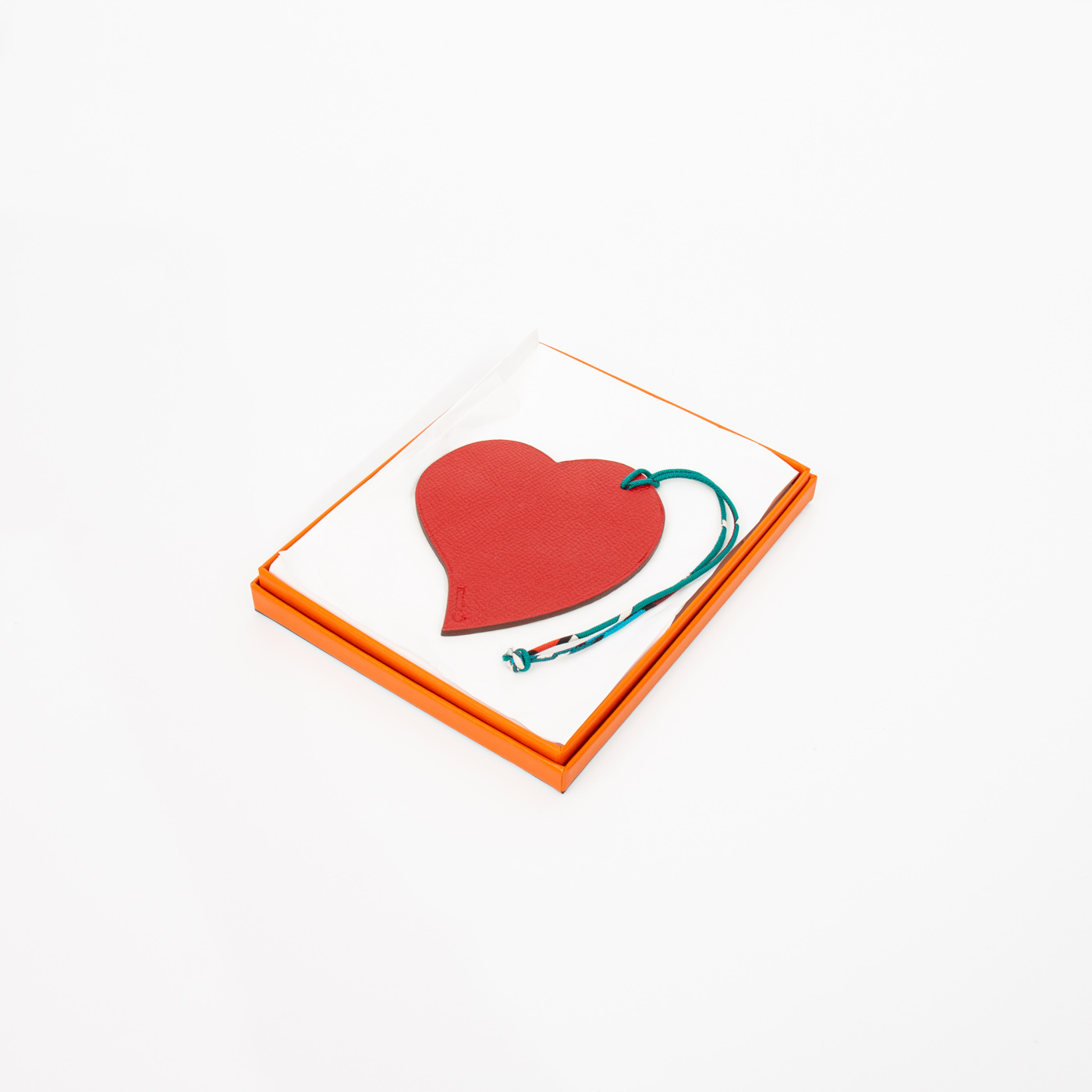 Hermès Petit H Heart Bag Charm Leather Red Multicolor