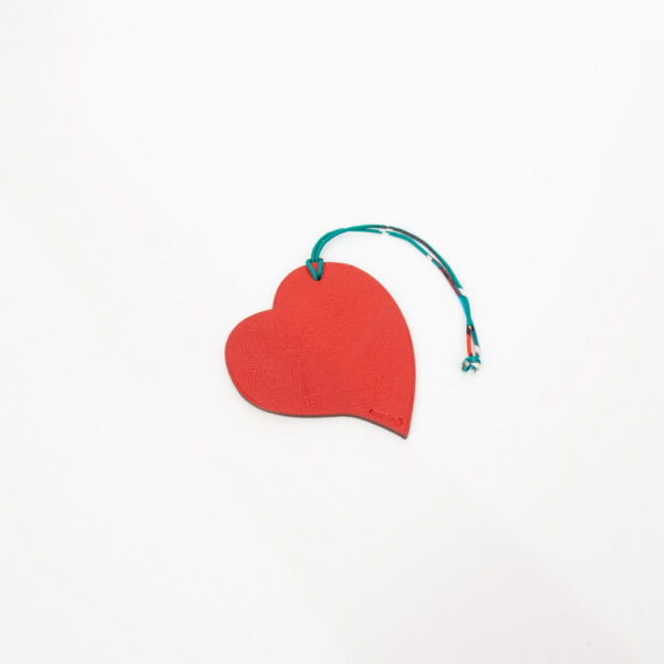 Hermès Petit H Heart Bag Charm Leather Red Multicolor