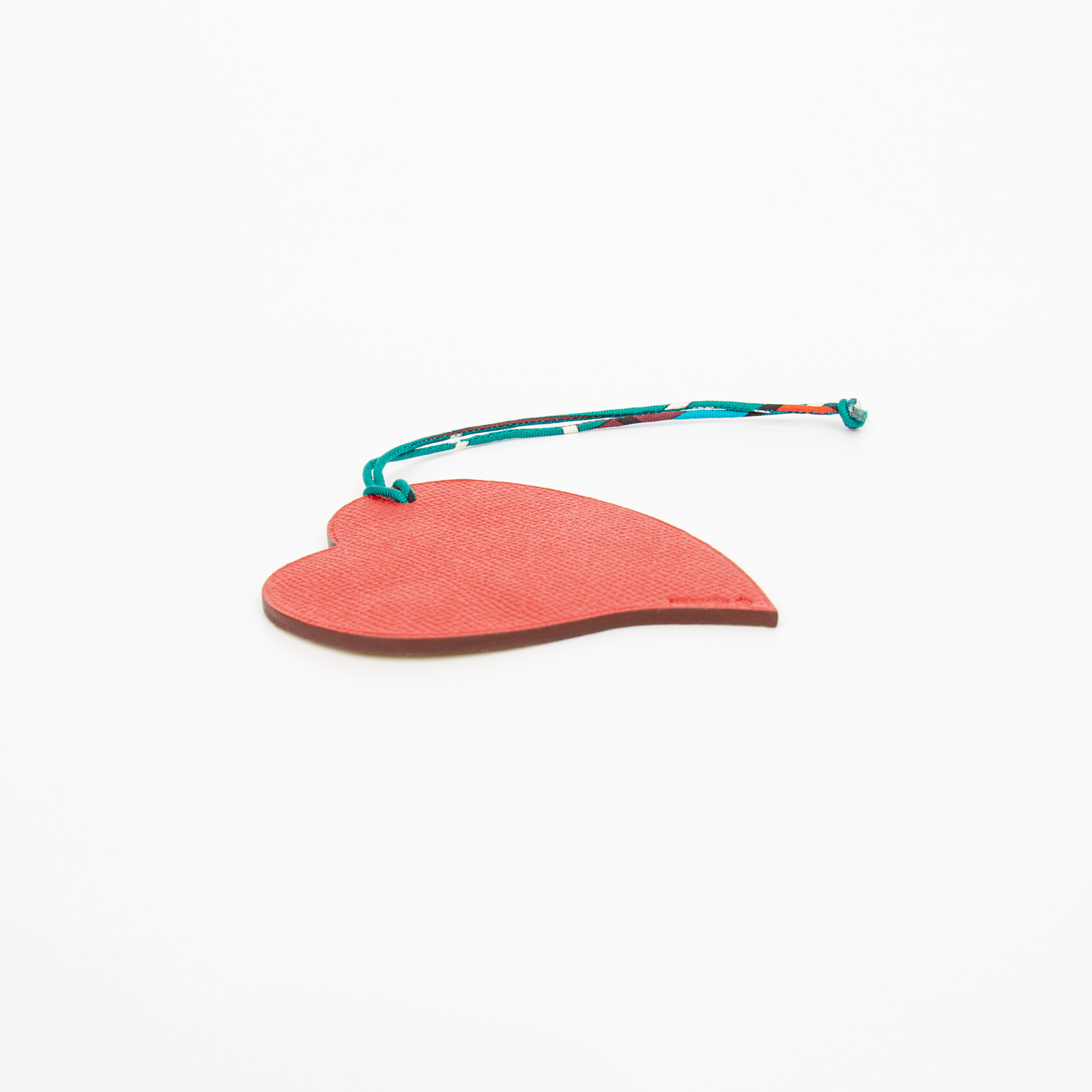 Hermès Petit H Heart Bag Charm Leather Red Multicolor – Image 5
