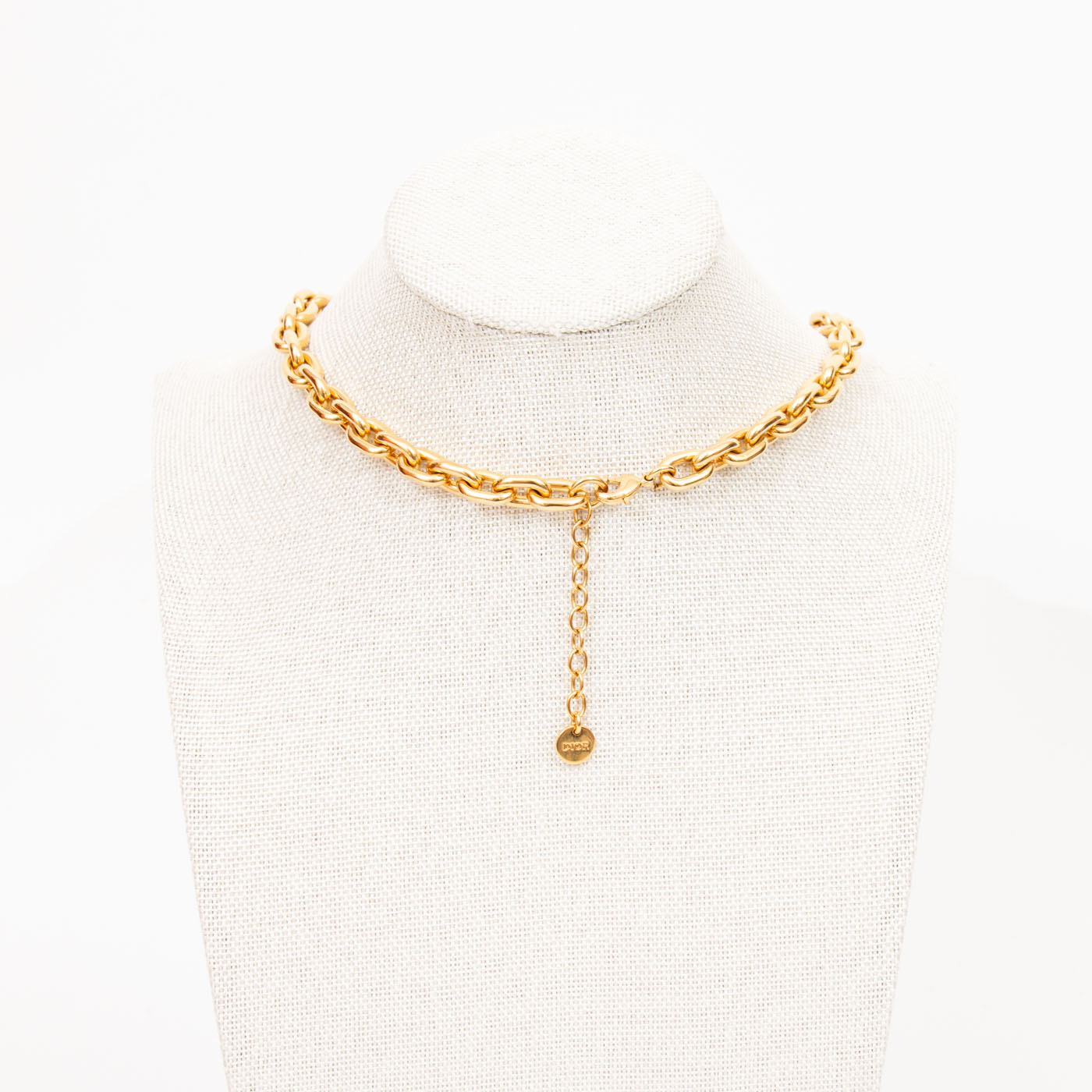 Collier Dior CD Navy en strass et perles d'imitation dorées – Image 3