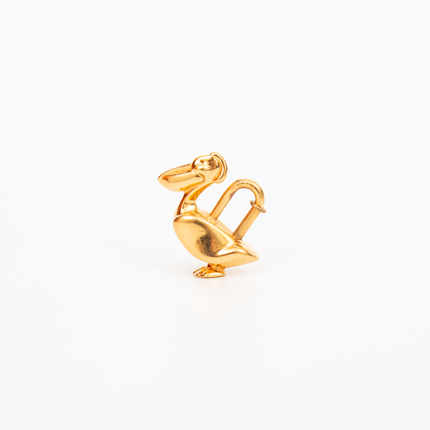Hermès Vintage Pélican Cadena Serrure Pendentif Or 1992